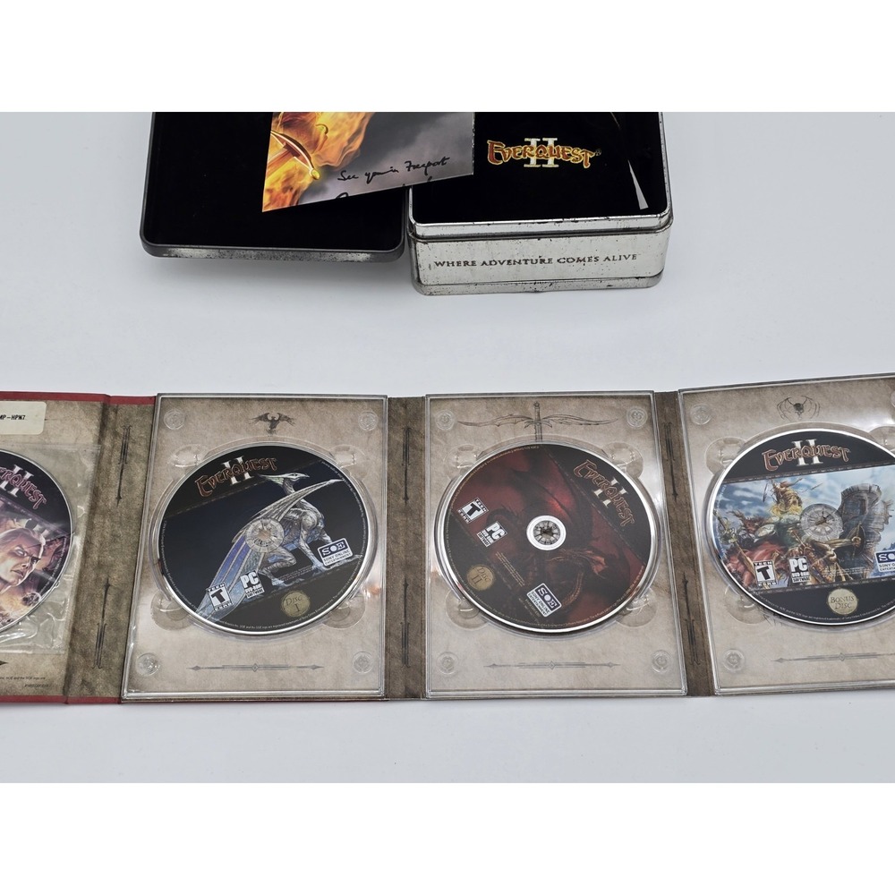 EverQuest 2 II Collectors Ed PC Game Tin w/ Cloth Maps Books, Disk, Poster, Coin - Picture 7 of 13